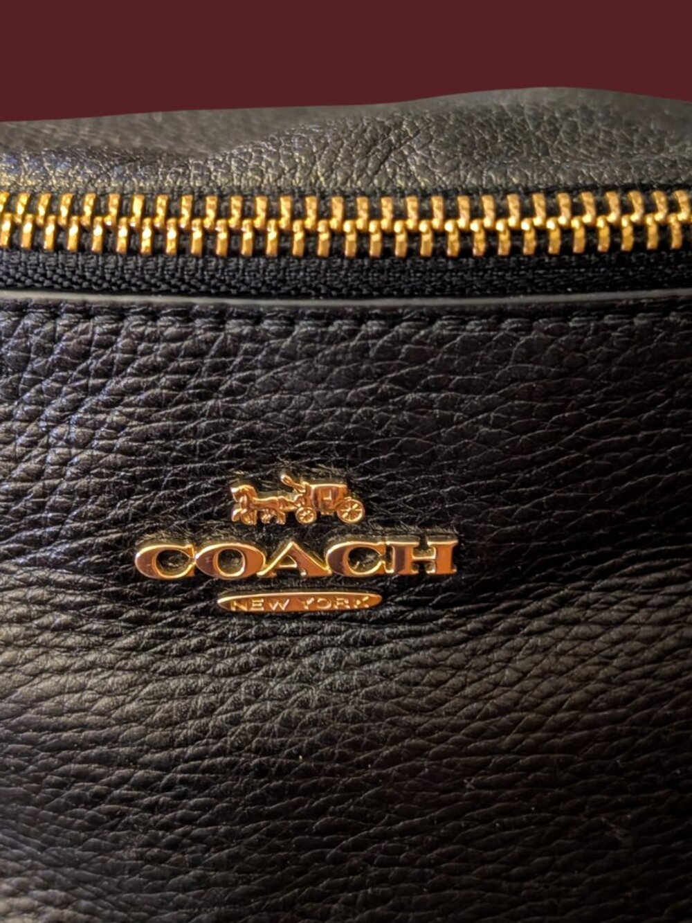Coach Black Leather Fanny Pack Belt Bag Bum Bag F48738 - Picture 12 of 16